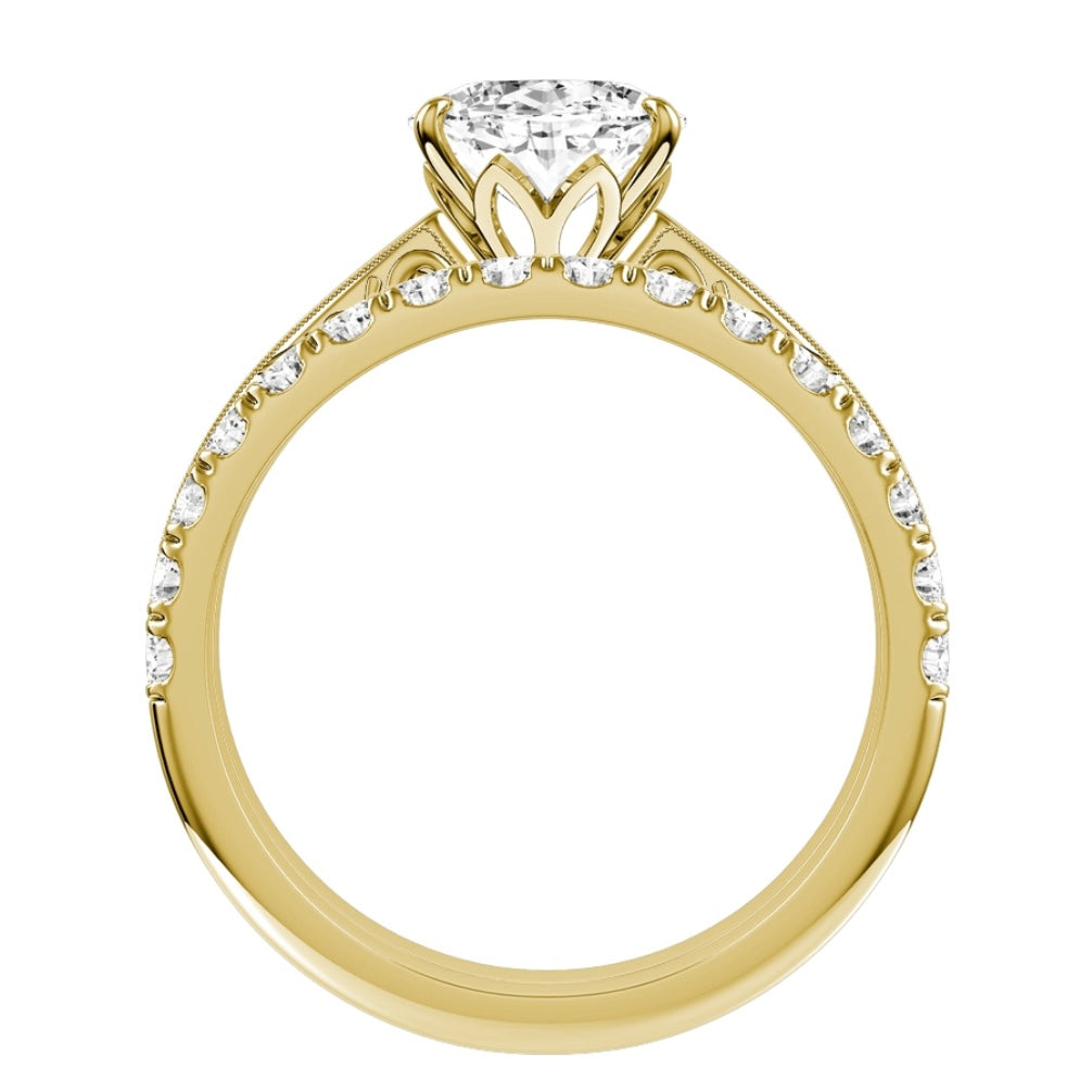 Yellow Gold Oval Cut Diamond Engagement Ring with Matching Wedding Band