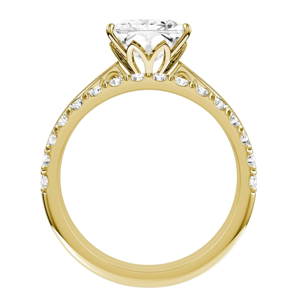 Yellow Gold Princess Cut Diamond with Matching Wedding Band