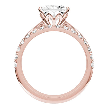 Rose Gold Princess Cut Diamond with Matching Wedding Band