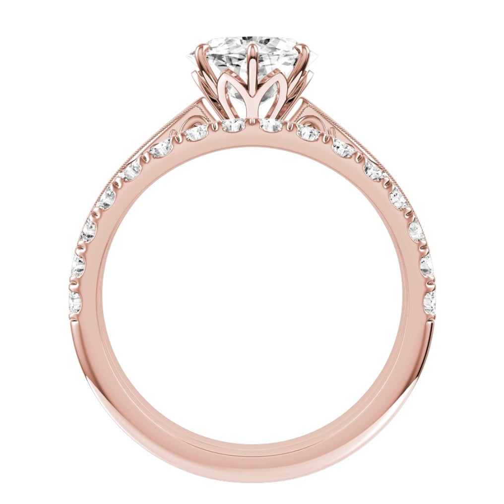 Rose Gold Pear Cut Diamond with Matching Wedding Band